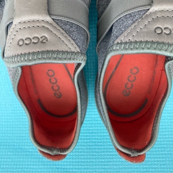Womens Size 39 ECCO Grey Fabric Leather Elastic Slip On Shoes ( Us Size … - Picture 6 of 9